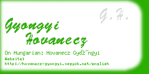 gyongyi hovanecz business card